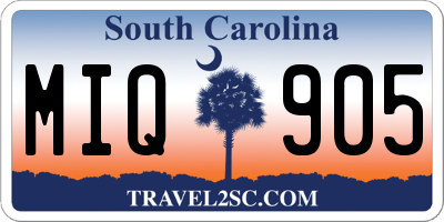 SC license plate MIQ905