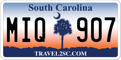 SC license plate MIQ907