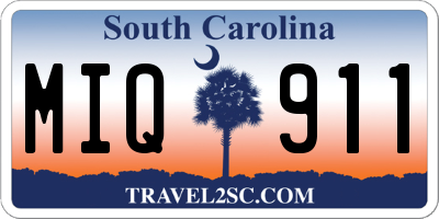 SC license plate MIQ911