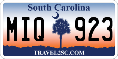 SC license plate MIQ923