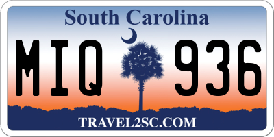 SC license plate MIQ936