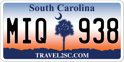 SC license plate MIQ938