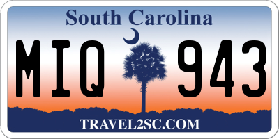 SC license plate MIQ943