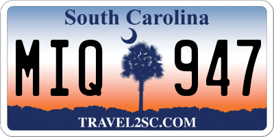 SC license plate MIQ947