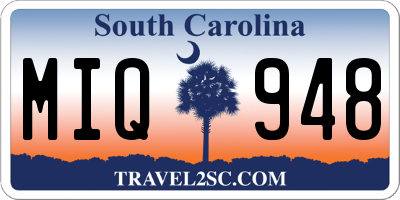 SC license plate MIQ948