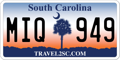 SC license plate MIQ949