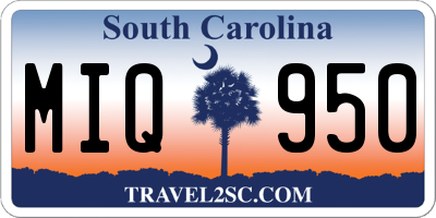 SC license plate MIQ950