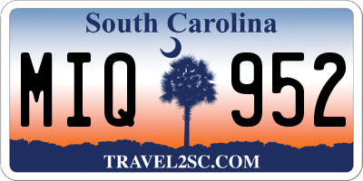 SC license plate MIQ952