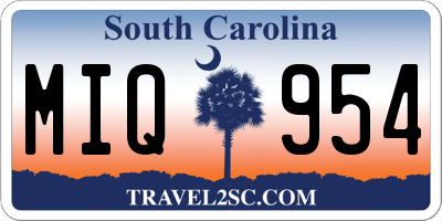SC license plate MIQ954