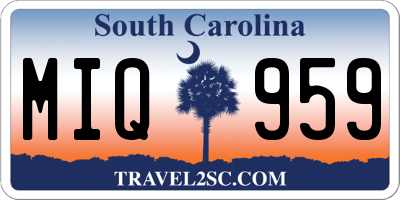 SC license plate MIQ959
