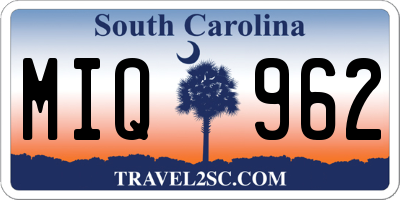 SC license plate MIQ962