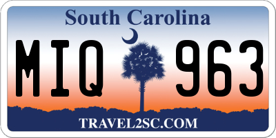 SC license plate MIQ963
