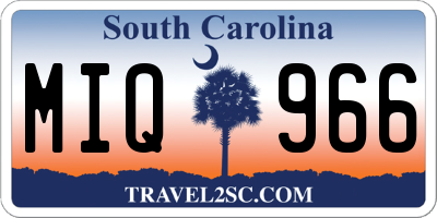 SC license plate MIQ966