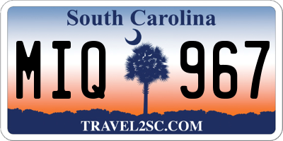 SC license plate MIQ967