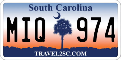 SC license plate MIQ974