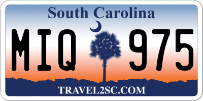 SC license plate MIQ975