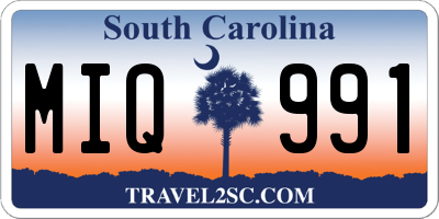 SC license plate MIQ991
