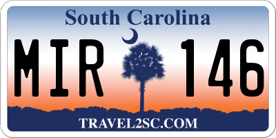 SC license plate MIR146