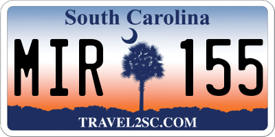 SC license plate MIR155