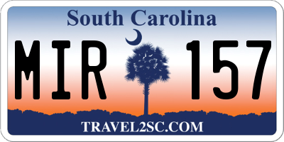 SC license plate MIR157