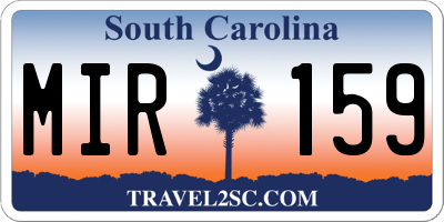 SC license plate MIR159