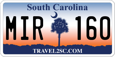 SC license plate MIR160