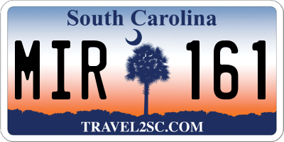 SC license plate MIR161