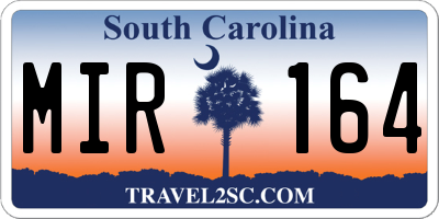 SC license plate MIR164