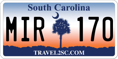 SC license plate MIR170