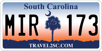 SC license plate MIR173