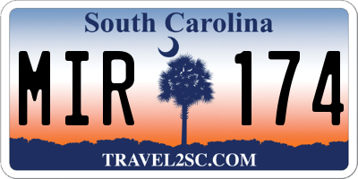 SC license plate MIR174