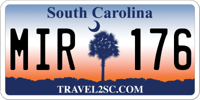 SC license plate MIR176