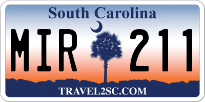 SC license plate MIR211
