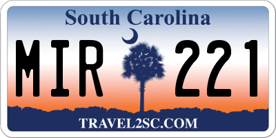 SC license plate MIR221