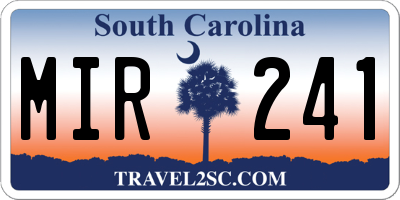 SC license plate MIR241