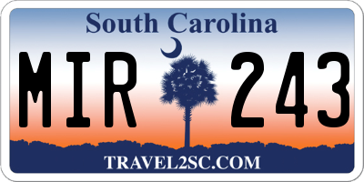SC license plate MIR243