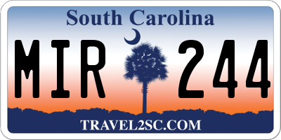 SC license plate MIR244