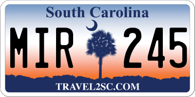 SC license plate MIR245
