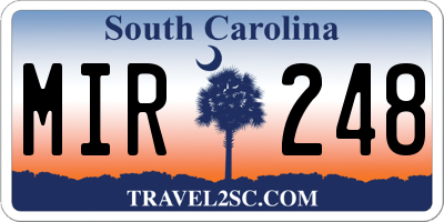 SC license plate MIR248
