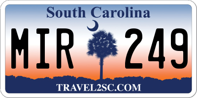 SC license plate MIR249