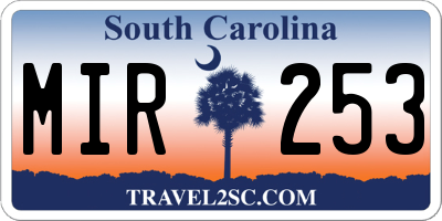 SC license plate MIR253