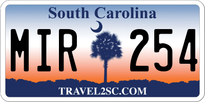 SC license plate MIR254