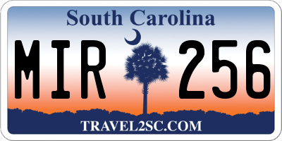 SC license plate MIR256