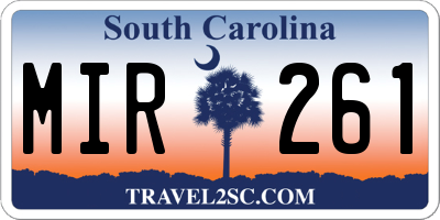 SC license plate MIR261