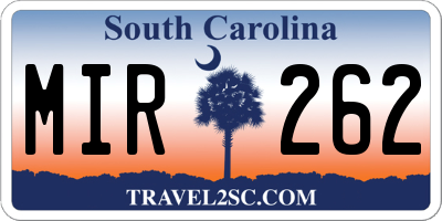 SC license plate MIR262