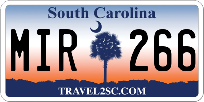 SC license plate MIR266