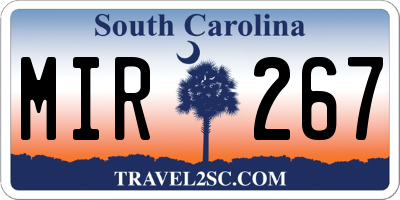 SC license plate MIR267