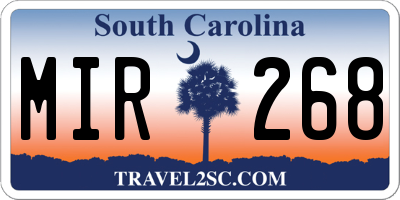 SC license plate MIR268
