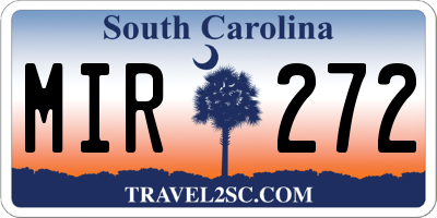 SC license plate MIR272