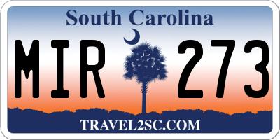 SC license plate MIR273